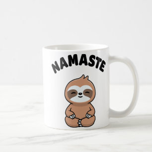 Caneca De Café Namaste Engraçado Cute Sloth Kawaii Yoga Sloth Est
