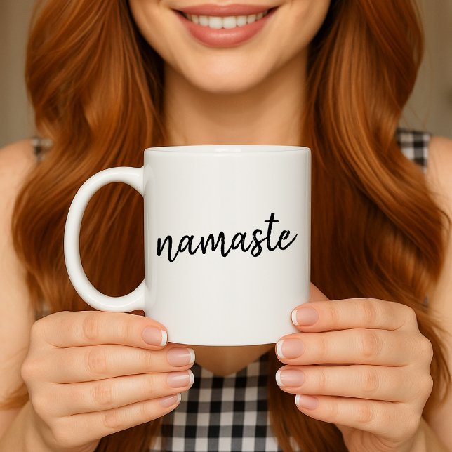 Caneca De Café Namaste | Meditação Espiritual Moderna Yoga (Criador carregado)