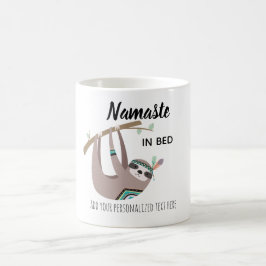 Caneca De Café NAMASTE NA CAMA ENGRAÇADO LENTO Yoga MUG Personali