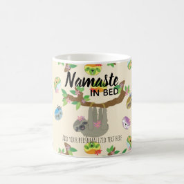 Caneca De Café NAMASTE NA CAMA GENEADO, Yoga MUG, LENTO E BEM Per