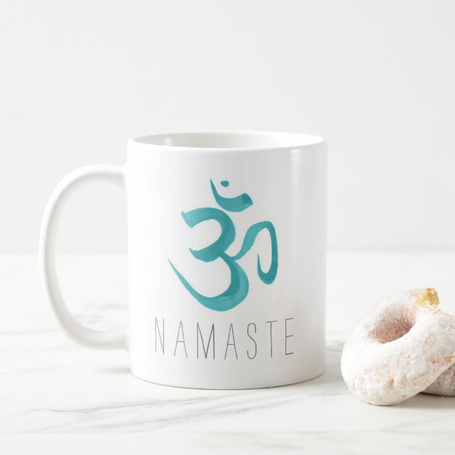 Caneca De Café Namaste Símbolo Om Mediação Yoga (Com Donut)