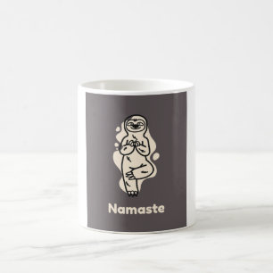 Caneca De Café Namaste Sloth Yoga e Meditação com Animal Cinto