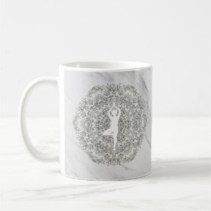 Caneca De Café Namaste Yoga Pose  Padrão Mandala