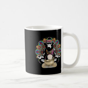 Caneca De Café Namaste Yoga Zen Gráfico Hippie Macaco Meditando