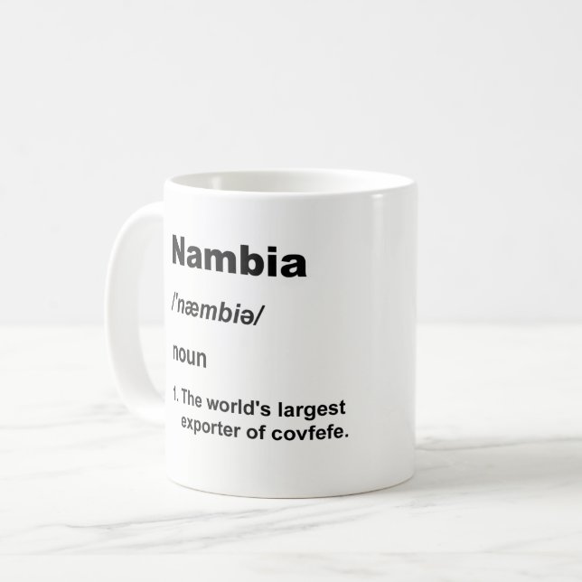 Caneca De Café Nambia e covfefe (Frente Esquerda)