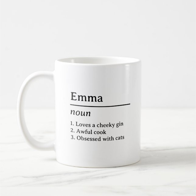 Caneca De Café Name Definition Mug (Esquerda)