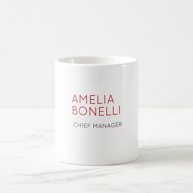 Caneca De Café Name Modern Minimalist Professional Plain Casual (Centro)