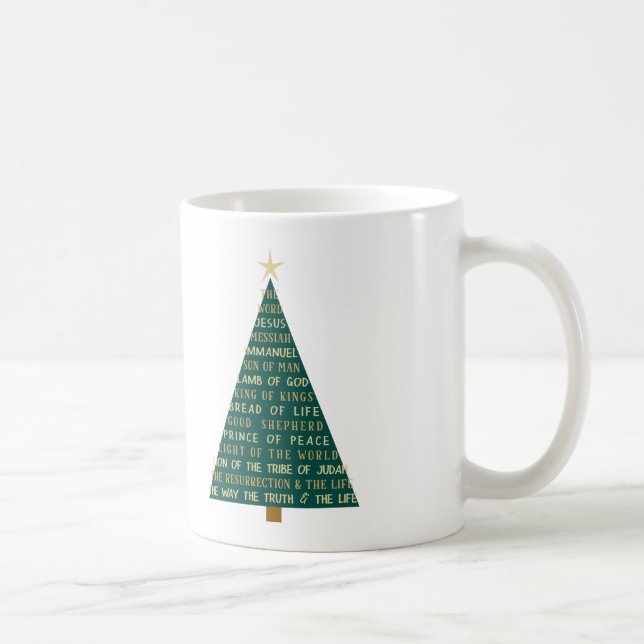 Caneca De Café Names of Jesus Christmas Tree (Direita)