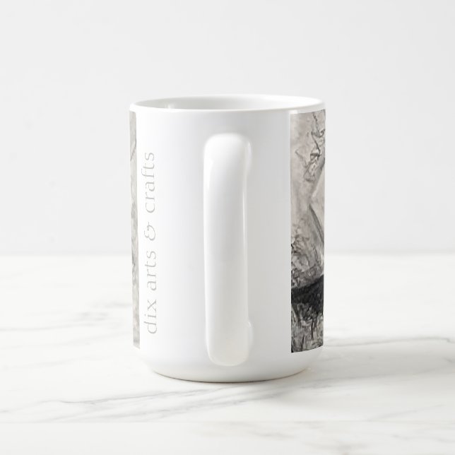 Caneca De Café namesake magnolia, flores, tecido, algodão e mão (Alça)