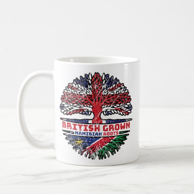 Caneca De Café Namíbia Sinalizador das Raízes das Árvores Britâni (Esquerda)