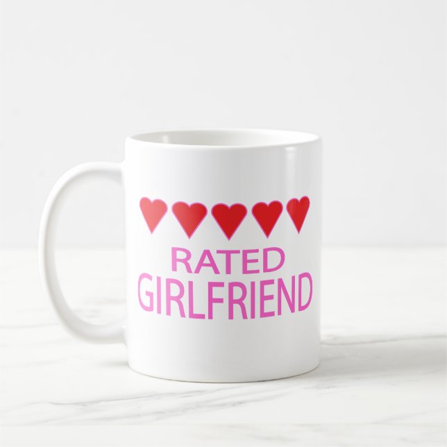 Caneca De Café Namorada de Cinco Corações (Esquerda)