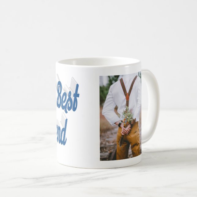 Caneca De Café Namorada fotografia mar azul (Frente Esquerda)