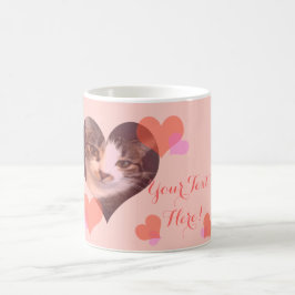 Caneca De Café Namorados cor-de-rosa personalizados dos corações