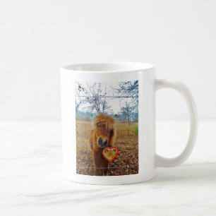 Caneca De Café Namorados Coração Miniatura Cavalo Marrom