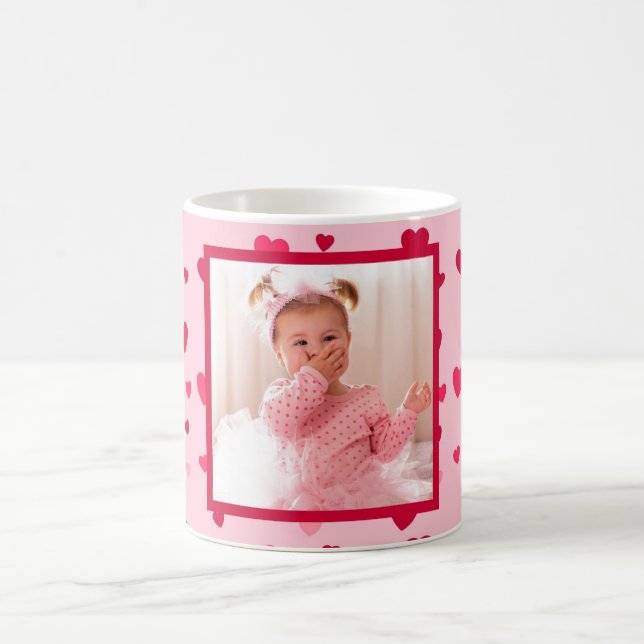 Caneca De Café Namorados de Fotografias da Família Rosa Vermelho  (Centro)