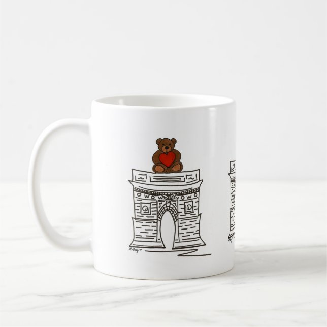 Caneca De Café Namorados de Urso de Teddy na Praça NYC Washington (Esquerda)