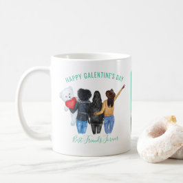 Caneca De Café Namorados Galentine | Foto dos melhores amigos do
