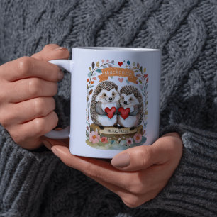Caneca De Café Namorados personalizados de Hedgehogs Hedgehugs