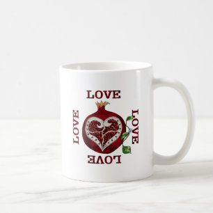 Caneca De Café Namorados Pomegranate Heart LOVE