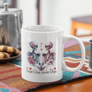 Caneca De Café Namorados Skeletons Verdadeiro Amor Nunca Morre