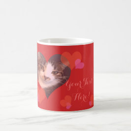 Caneca De Café Namorados vermelhos personalizados dos corações