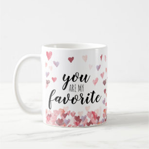 Caneca De Café Namorados Watercolor Hearts You Are My Favorite