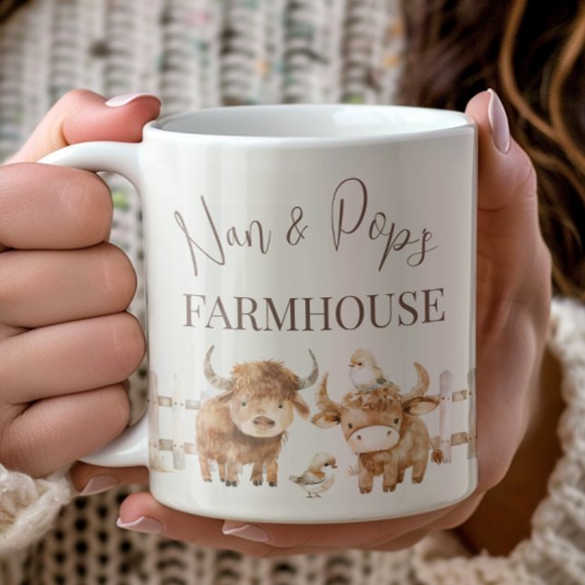 Caneca De Café Nan & Pop's Farmhouse Cute Country Farm (Criador carregado)