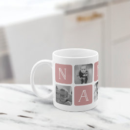 Caneca De Café NANA Avó Foto Collage Mug | ROSA