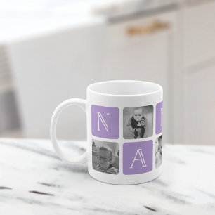 Caneca De Café NANA Avó Foto Collage Mug   Violeta