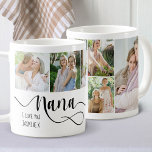 Caneca De Café Nana Calliographic I Love You 6 Photo<br><div class="desc">Um presente para a sua nana. Esta caneca de fotos está escrita com "nana" em caligrafia suave e você pode personalizar com seu nome e mensagem, como eu te amo. O modelo de foto é configurado para que você adicione 6 de suas fotos favoritas que são exibidas em formato de...</div>