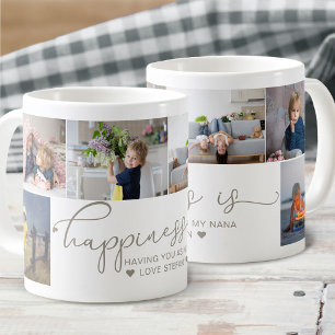 Caneca De Café Nana Felicidade é Coração Caligrafia 6 Foto