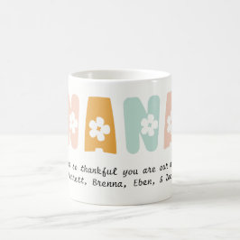 Caneca De Café Nana Floral Personalizada Cores Vovó