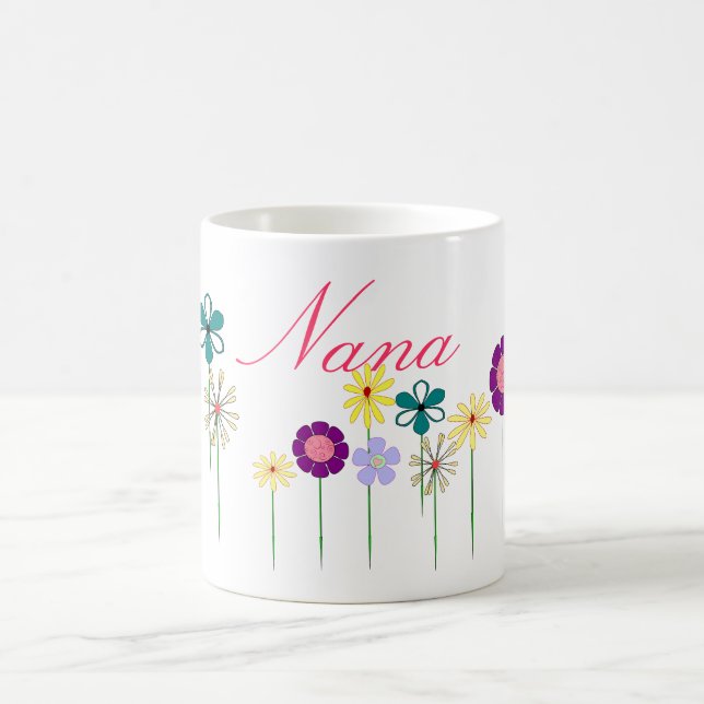 Caneca De Café Nana - flores brilhantes para ela (Centro)