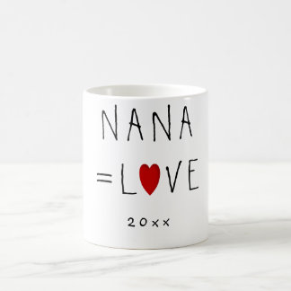 Caneca De Café NANA=LOVE (Ou Qualquer Nome), Fofo De Avó Bonito