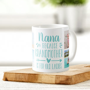 Caneca De Café Nana Nana Grandchild Names & Photo Collage