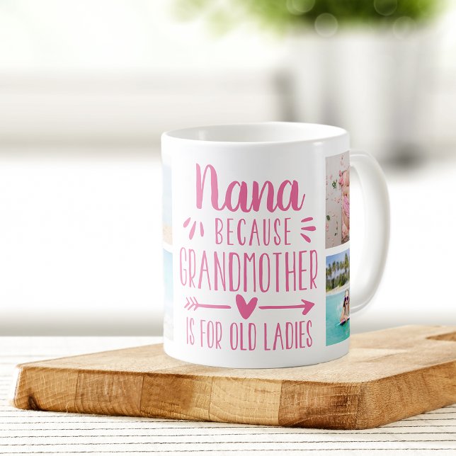 Caneca De Café Nana Nana Grandchild Names & Photo Collage (Criador carregado)