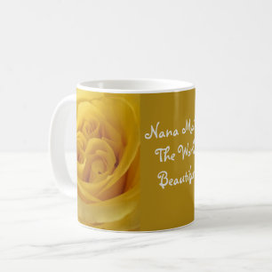 Caneca De Café Nana Torna o Mundo Bela Rosa Flor Amarela