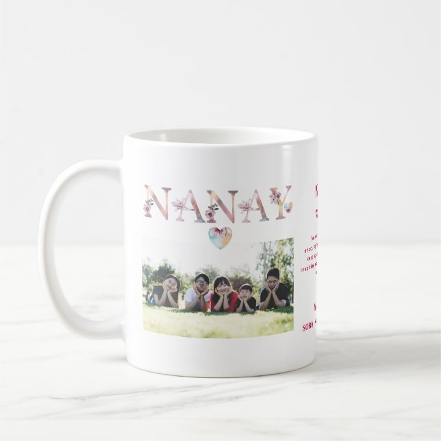 Caneca De Café Nanay Filipino Filipinas Dia de as mães Love Photo (Esquerda)