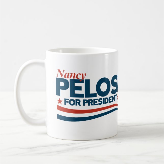 Caneca De Café Nancy Pelosi para Presidente (Esquerda)