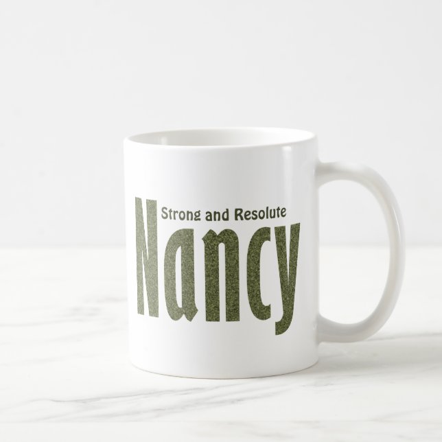 Caneca De Café "Nancy" personalizada na Camuflagem Verde do Exérc (Direita)