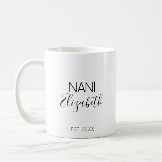 Caneca De Café Nani Vovó Nome Personalizado Anúncio de Gravidez