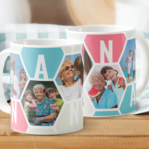 Caneca De Café Nanna 5 Foto Editável 5 Letras Colmeia