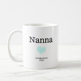 Caneca De Café Nanna, Coração Azul, Personalização de Foto do Sol