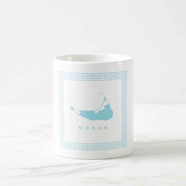 Caneca De Café Nantucket Azul Claro 02554 Código Zip Coffee Mug (Centro)