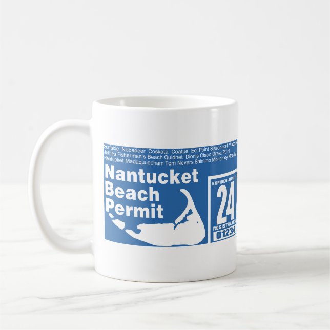Caneca De Café Nantucket Beach Permit 2024 blue (Esquerda)