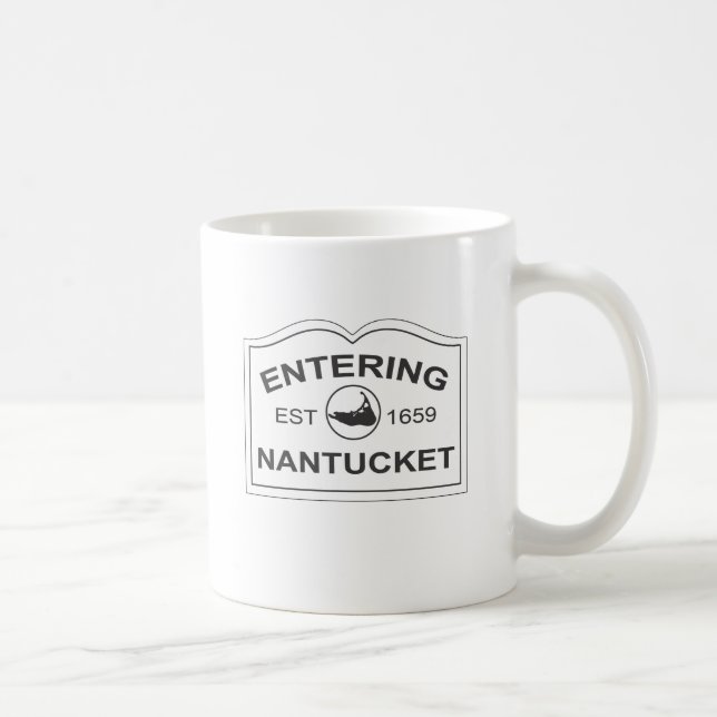 Caneca De Café Nantucket entrando Est. 1659 assine dentro o preto (Direita)
