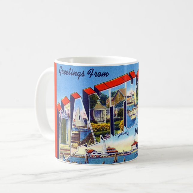Caneca De Café Nantucket MA Antigo (Frente Esquerda)