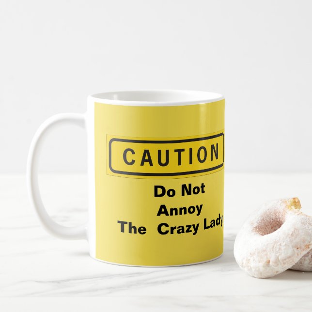 Caneca De Café Não aborreça a senhora louca (Com Donut)