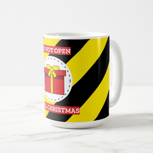 Caneca De Café Não Abrir Até O Natal (Frente Esquerda)