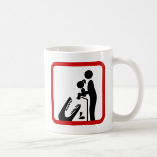 Caneca De Café Não alimente a filha ao sinal de zoológico de croc